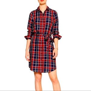 Banana Republic Red Plaid Shirtdress